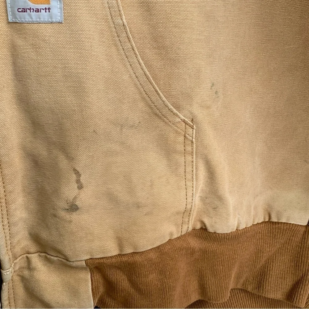 Vintage Carhartt Canvas Flannel Lined Jacket Hood USA Union Tag Size Men’s XXL